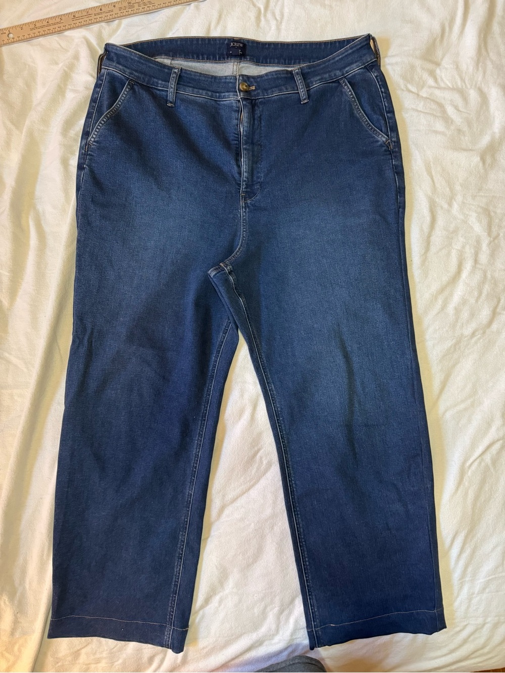 J.Crew Size 35 Dark Wash High Rise Straight Leg Stretch Jeans